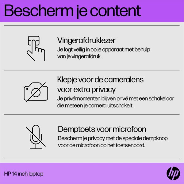 HP 14-EM0630ND 14.0 F-HD RYZEN 3 7320 / 8GB / 256GB / W11Hs REFURBISHED - Afbeelding 13