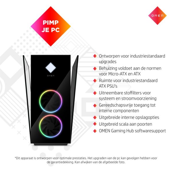 HP Omen i7-12700K Z690 32GB 3.733Mhz 2X1TB RTX3080 10GB W11 - Afbeelding 14