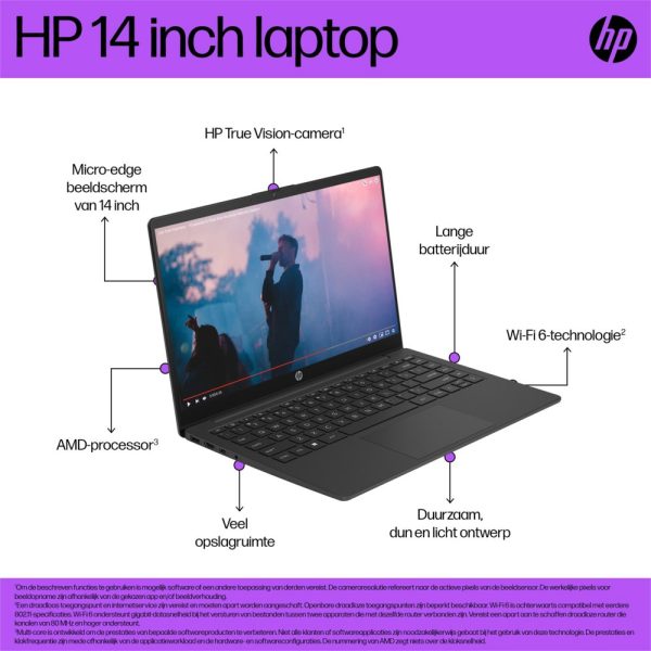HP 14-EM0630ND 14.0 F-HD RYZEN 3 7320 / 8GB / 256GB / W11Hs REFURBISHED - Afbeelding 10