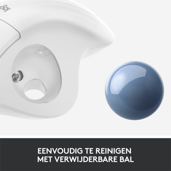 Logitech M575 Ergo Trackball | Ergonomische Draadloze Muis | RF-Draadloos + Bluetooth | 2000 DPI | Wit - Afbeelding 8