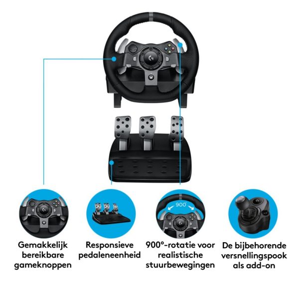 Logitech G G920 Driving Force Zwart USB 2.0 Stuurwiel + pedalen Analoog/digitaal PC, Xbox One, Xbox Series S, Xbox Series X - Afbeelding 11