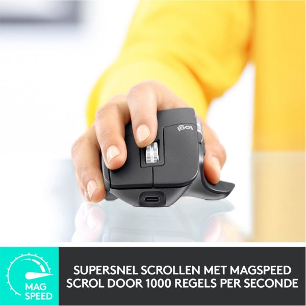 Logitech MX Master 3 | Draadloze Muis | RF-Draadloos + Bluetooth | 4000 DPI | Grijs - Afbeelding 11