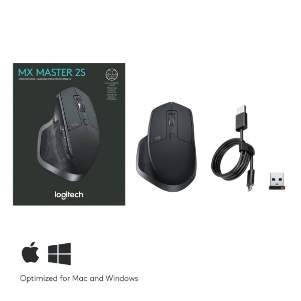 Logitech MX Master 2S | Draadloze Muis | RF-Draadloos + Bluetooth | 4000 DPI | Grafiet - Afbeelding 9