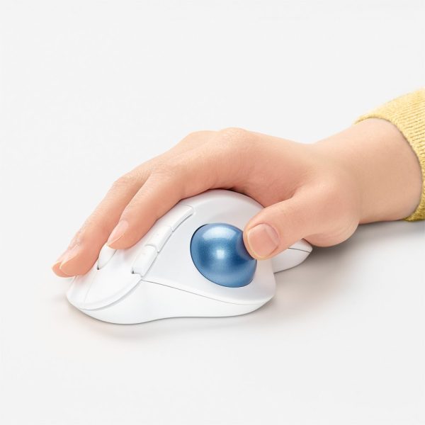 Logitech M575 Ergo Trackball | Ergonomische Draadloze Muis | RF-Draadloos + Bluetooth | 2000 DPI | Wit - Afbeelding 3