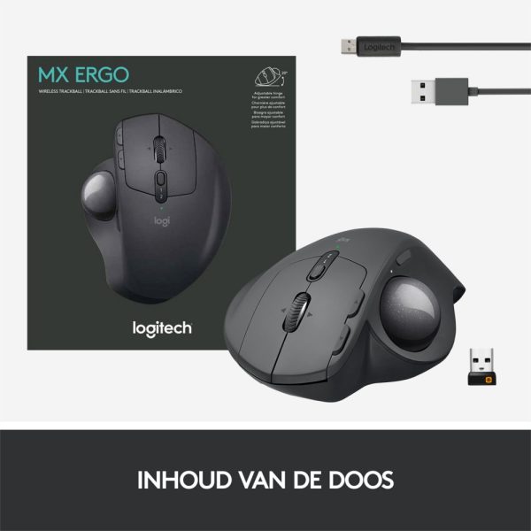 Logitech MX Ergo | Ergonomische Draadloze Muis met Trackball | RF-Draadloos + Bluetooth | 20480 DPI | Zwart - Afbeelding 13