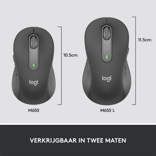 Logitech Signature M650 | Draadloze Muis | RF-Draadloos + Bluetooth | 1000 DPI | Grafiet - Afbeelding 14