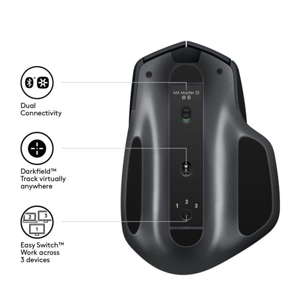 Logitech MX Master 2S | Draadloze Muis | RF-Draadloos + Bluetooth | 4000 DPI | Grafiet - Afbeelding 8