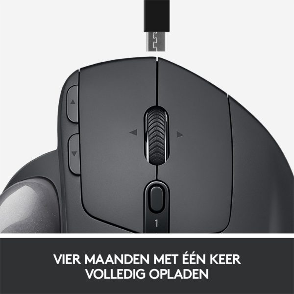 Logitech MX Ergo | Ergonomische Draadloze Muis met Trackball | RF-Draadloos + Bluetooth | 20480 DPI | Zwart - Afbeelding 10