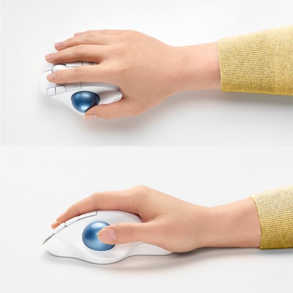 Logitech M575 Ergo Trackball | Ergonomische Draadloze Muis | RF-Draadloos + Bluetooth | 2000 DPI | Wit - Afbeelding 4