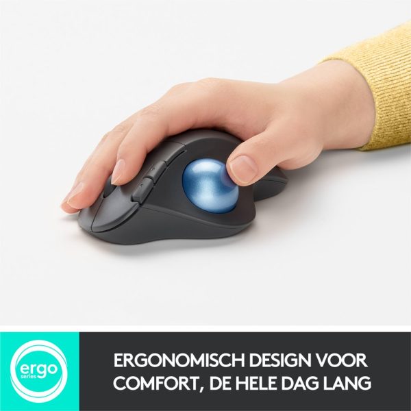 Logitech M575 Ergo Trackball | Ergonomische Draadloze Muis | RF-Draadloos + Bluetooth | 2000 DPI | Grafiet - Afbeelding 10