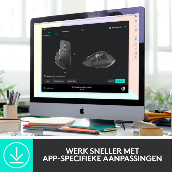 Logitech MX Master 3 | Draadloze Muis | RF-Draadloos + Bluetooth | 4000 DPI | Grijs - Afbeelding 16