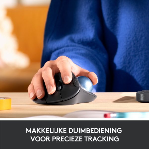 Logitech M575 Ergo Trackball | Ergonomische Draadloze Muis | RF-Draadloos + Bluetooth | 2000 DPI | Grafiet - Afbeelding 11