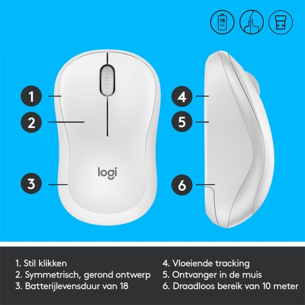 Logitech M220 muis Ambidextrous RF Draadloos Optisch 1000 DPI - Afbeelding 10